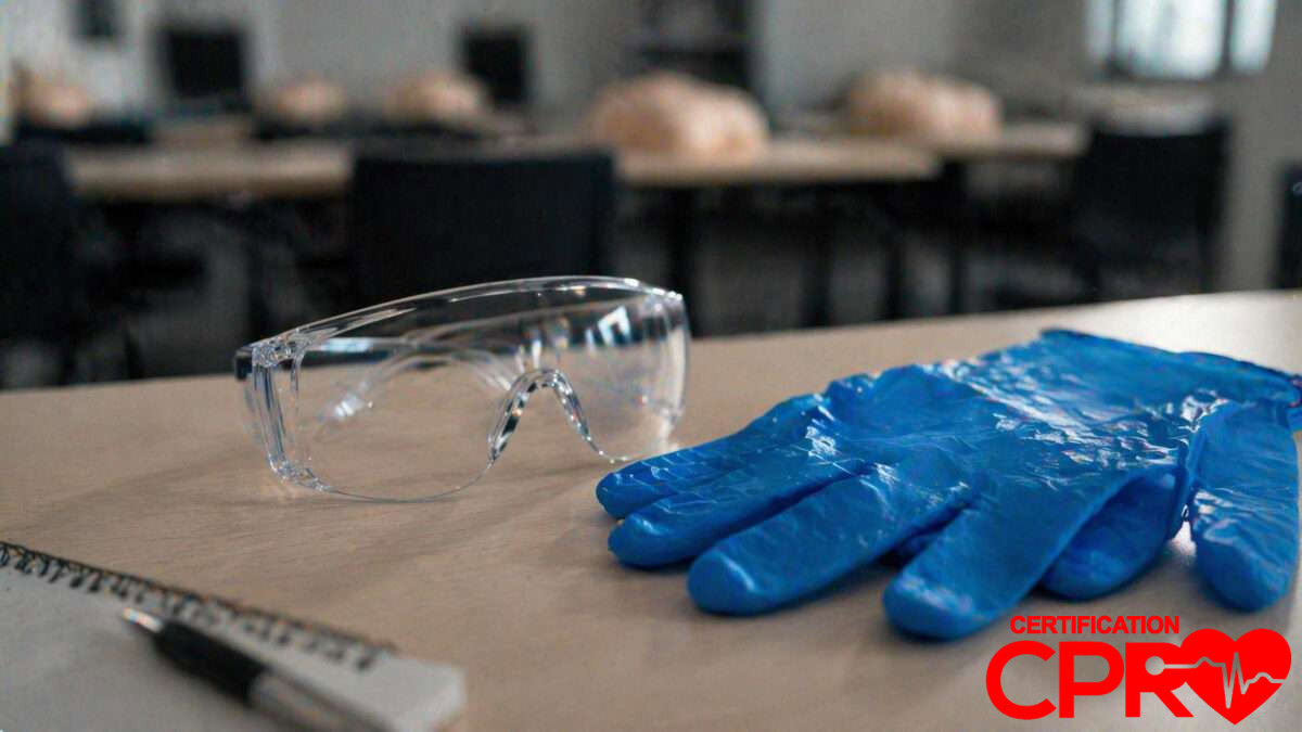 PPE gear for bloodborne pathogens training in CPR certification classes Denver.