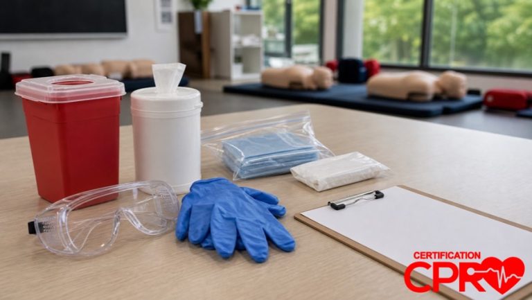 Bloodborne pathogens training supplies for CPR certification classes in Denver.