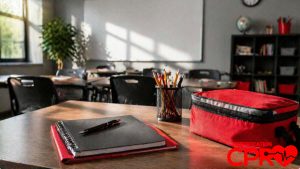CPR certification training for teachers in Denver classroom setting.