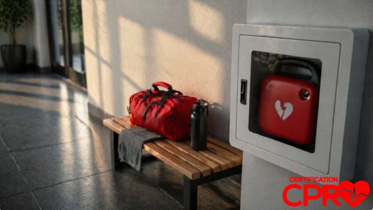 CPR training kit and AED device for cardiac emergencies in Denver.